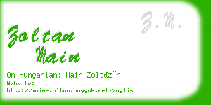 zoltan main business card